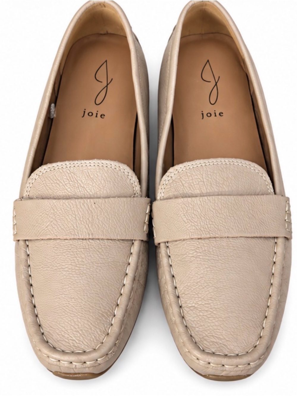 Joie Women’s Size 8 Beige Leather Driving Loafers Moccasins